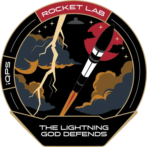 The Lightning God Defends mission patch — Rocket Lab Electron, 2026