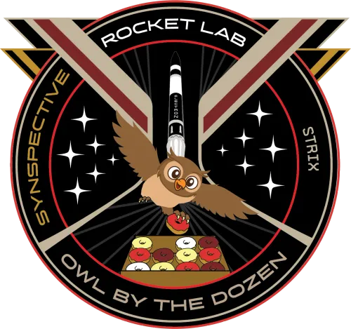 Owl By The Dozen mission patch — Rocket Lab Electron, 2026